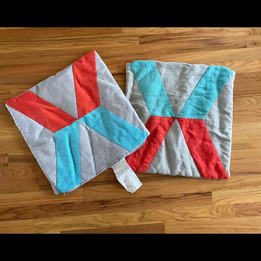 IKEA Modern Patchwork Pillow Covers 20X20 zippered